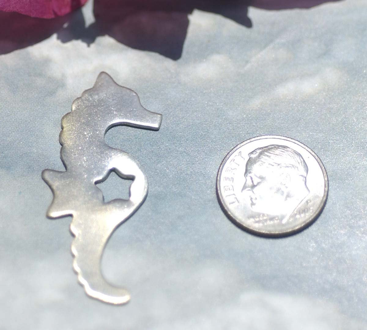 Nickel Silver Seahorse with Star Blanks Cutout Shape Charms for Stamping Texturing 100% Nickel Silver Blank