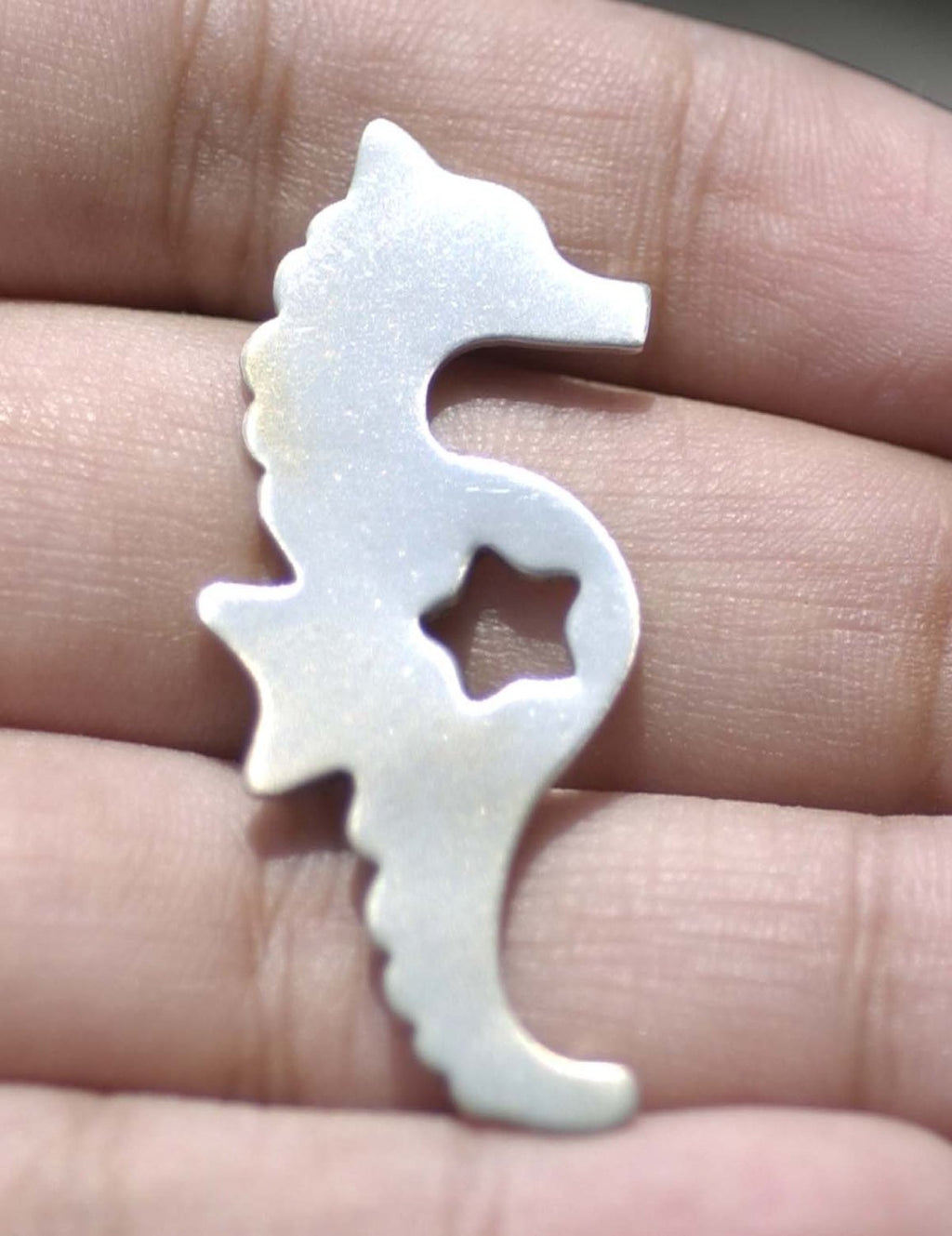 Nickel Silver Seahorse with Star Blanks Cutout Shape Charms for Stamping Texturing 100% Nickel Silver Blank