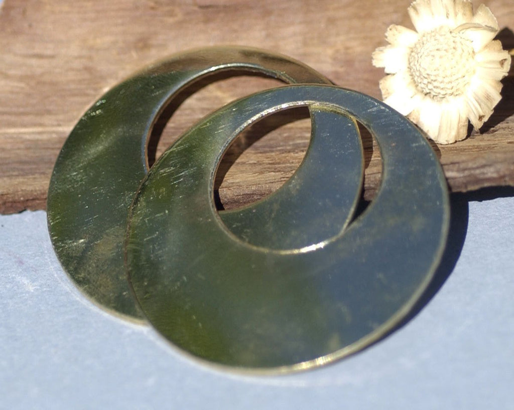Jewelry Supplies Blanks Hoops 45mm 20G for Earrings or Pendant Offset Circle for Stamping Texturing Charm, Jewelry Component - 4 Pieces