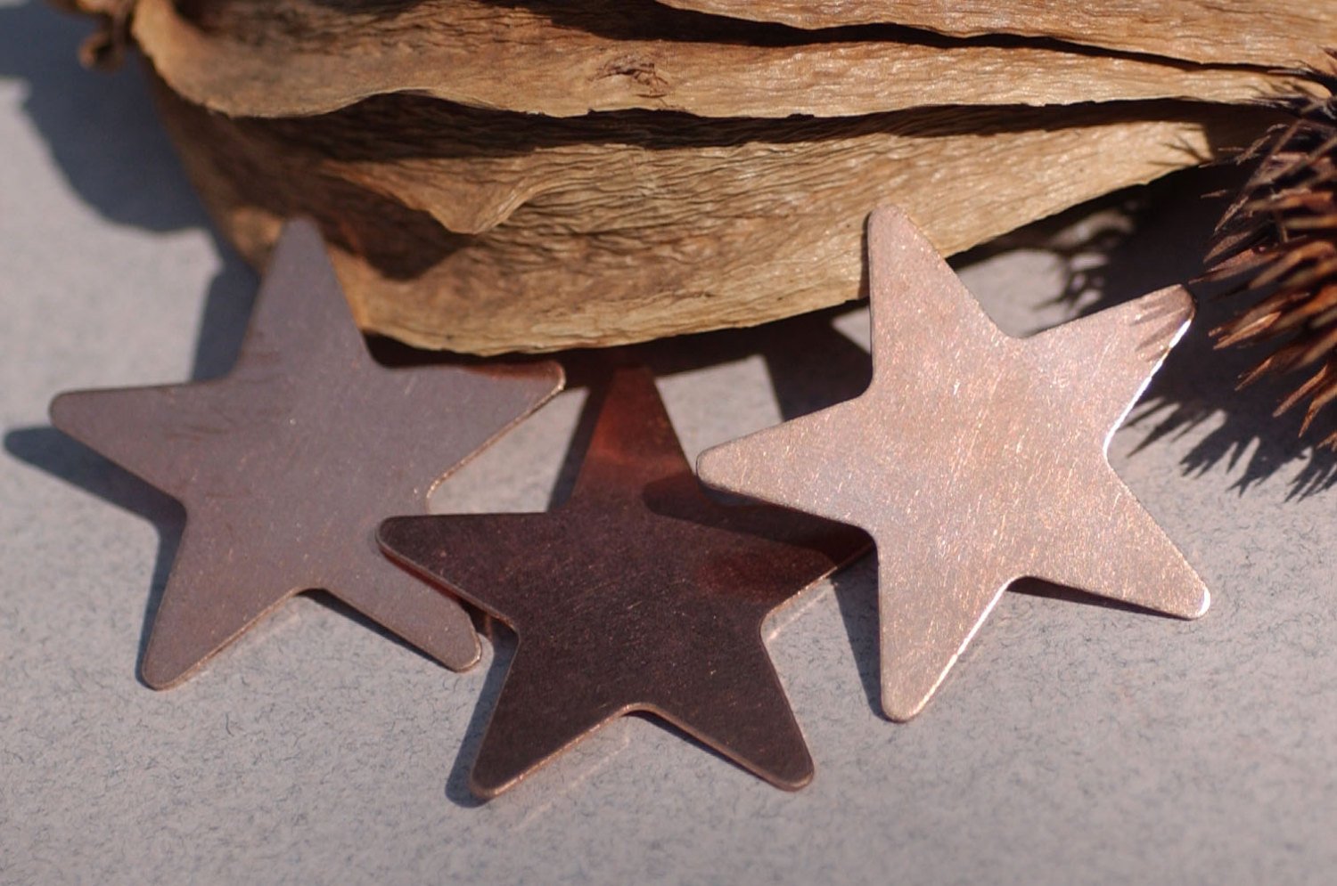 Copper or Nickel Silver Star 30mm 24g Cutout Blanks for Enameling Metalworking Soldering Stamping Texturing Blank - 5 pieces