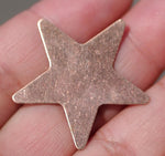 Copper or Nickel Silver Star 30mm 24g Cutout Blanks for Enameling Metalworking Soldering Stamping Texturing Blank - 5 pieces
