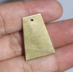 Brass or Bronze Trapezoid with Hole Blank 22g 25 x 18mm Cutout for Blanks  Metalworking Stamping Texturing Blanks - 4 pieces