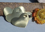 Brass or Bronze Heart with Star 30mm x 33mm 24g Blank Cutout for Soldering Stamping Texturing Metalworking