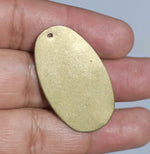 Brass Oval with Hole 35mm x 22mm Blank Cutout for Soldering Stamping Texturing Blanks - 6 pieces