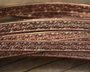 Copper Ring Stock Shank 7mm-7.5mm Bouquet Textured Metal Cane Wire - Rings Bracelets gallery wire
