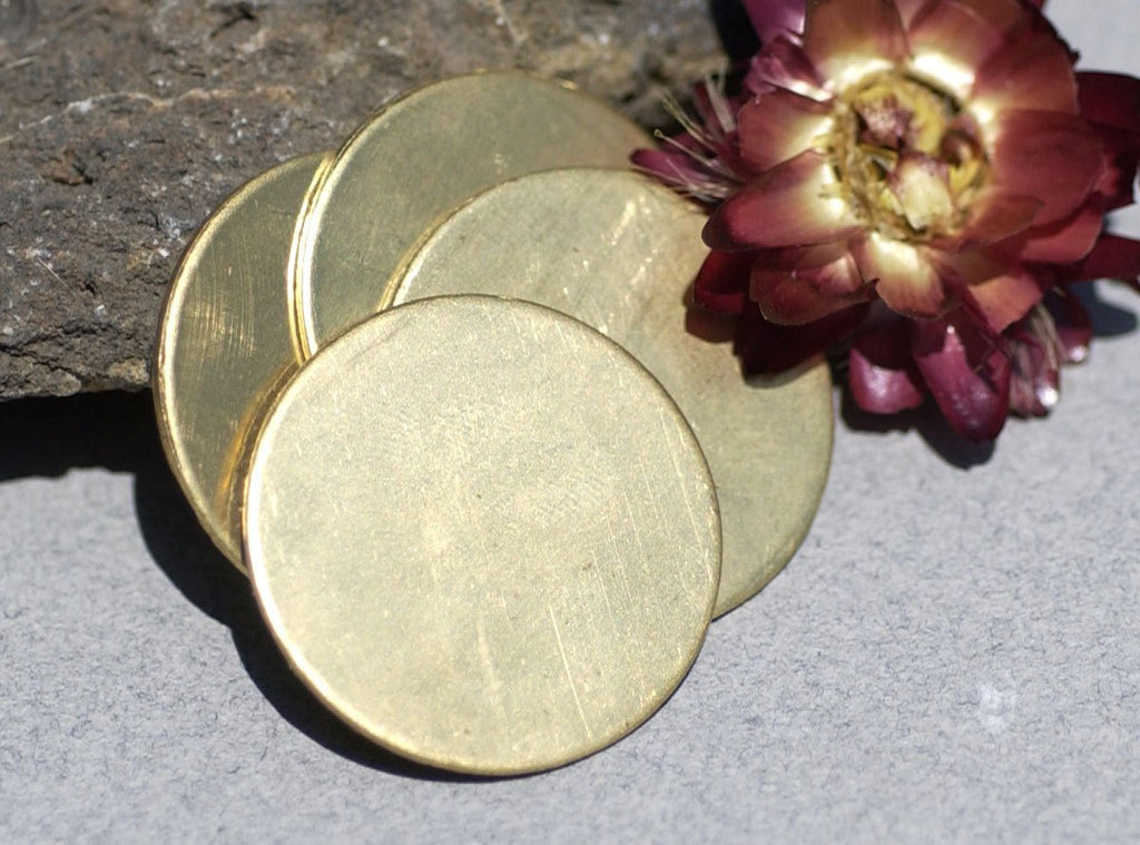 Disc Blank 28mm Bronze or Brass Cutout for Enameling Soldering Stamping Texturing - 5 Pieces