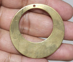 40mm Bronze Hoops Blank  for Earrings or Pendant Offset Circle with Hole for Metalworking Stamping Texturing, Jewelry Components -4 pieces