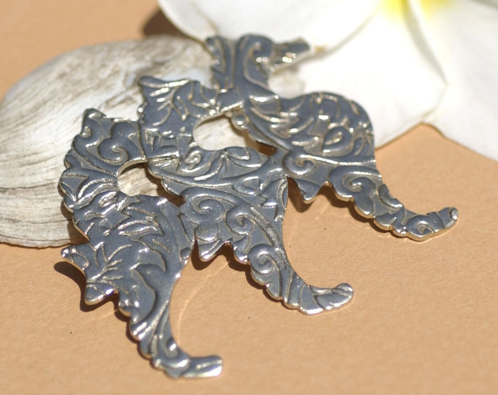Nickel Silver Seahorse Lotus Flowers 20g Textured Blanks Metalworking Stamping Texturing Jewelry Making Blank