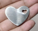 Nickel Silver or Copper Heart with Hear Classic Blanks 30mm x 33mm 24g Shape Cutout for Stamping Texturing Soldering Jewelry Making Blank