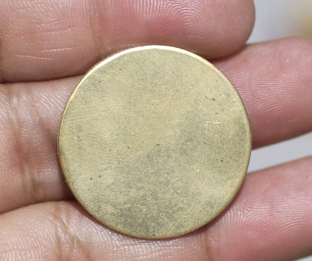 Brass 26mm Disc 24G Blank Cutout for Metalworking Soldering Stamping Texturing - 4 Pieces