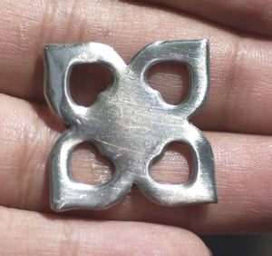 Nickel Silver Blanks Heart Flower 23mm Cutout for Metalworking Soldering Stamping Blank