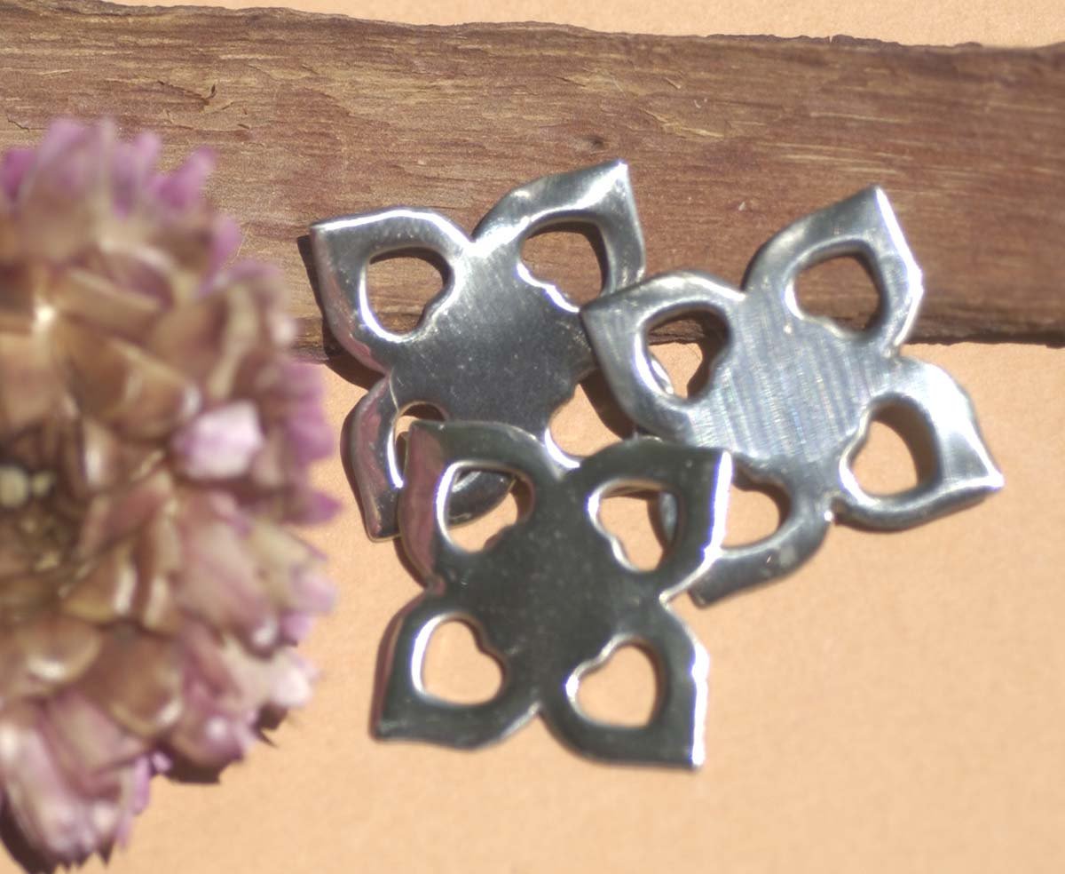 Nickel Silver Blanks Heart Flower 23mm Cutout for Metalworking Soldering Stamping Blank