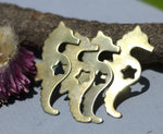 Brass or Bronze Seahorse with Star 22g Blanks Cutout for Metalworking Stamping Texturing Blank Soldering Blank