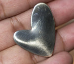 Nickel Silver  Lopsided Heart Blank 27mm x 30mm Cutout for Metalworking Stamping Texturing Blanks - 4 pieces