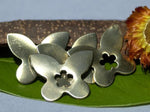 Butterfly Blank with Flower or Heart Cutout - 4 pieces - Metal Blanks in Copper, Brass, Bronze, or Nickel Silver