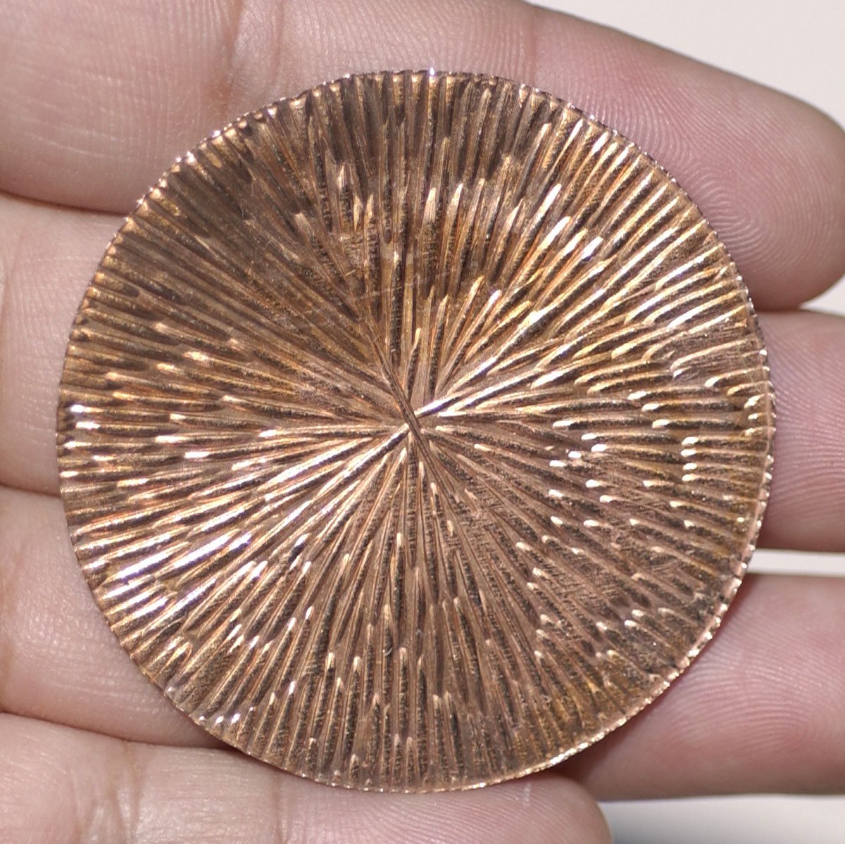 Stamping Blank Disc 42mm with Texture, Jewelry Supplies, Copper Metal 24G - 3 Pieces