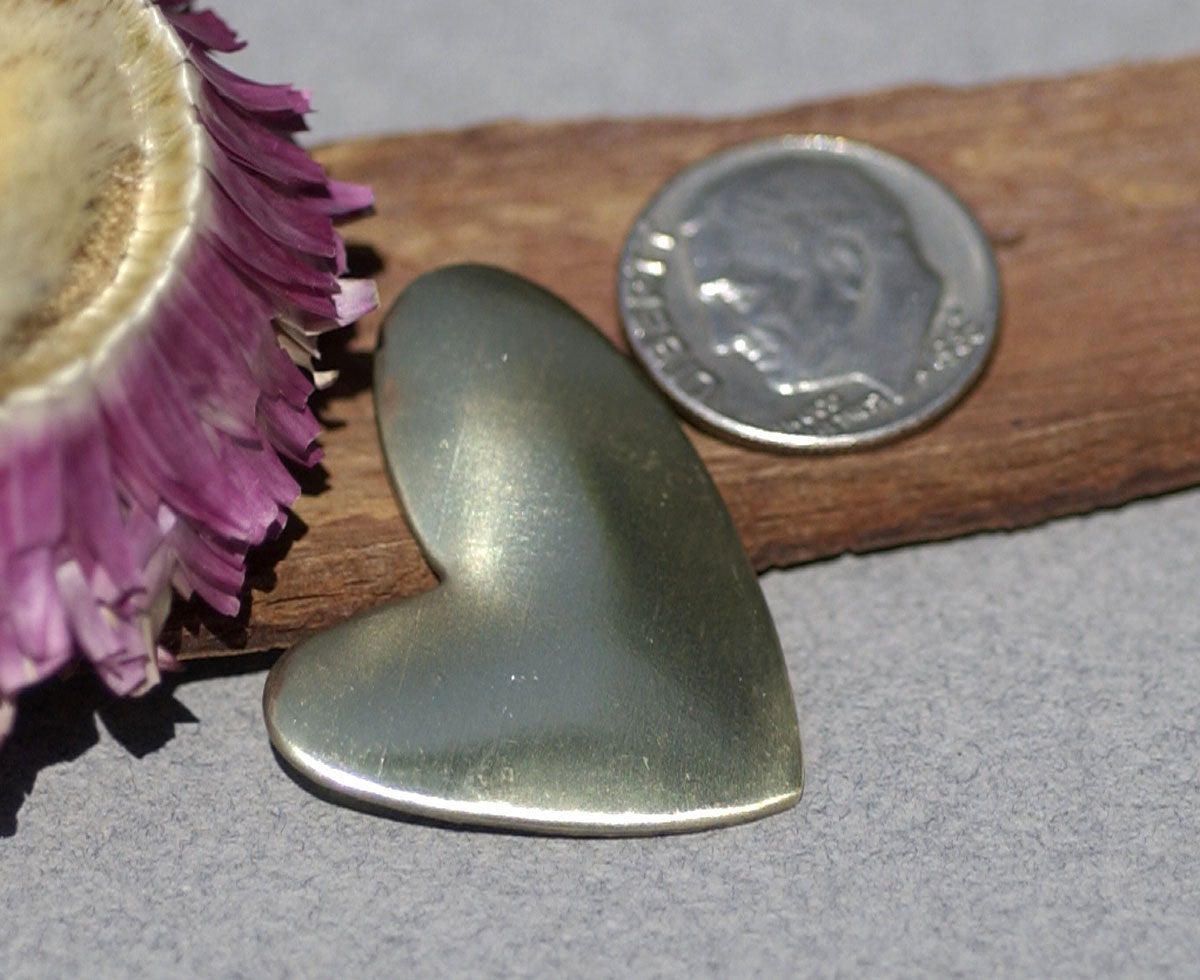 Lopsided Heart shape blank 27mm x 30mm copper, brass, bronze, nickel silver metal blanks