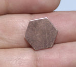 Copper Hexagon 20g 12mm Blanks Cutout for Enameling Stamping Texturing Soldering Metalworking Blank
