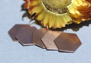 Copper Hexagon 20g 12mm Blanks Cutout for Enameling Stamping Texturing Soldering Metalworking Blank