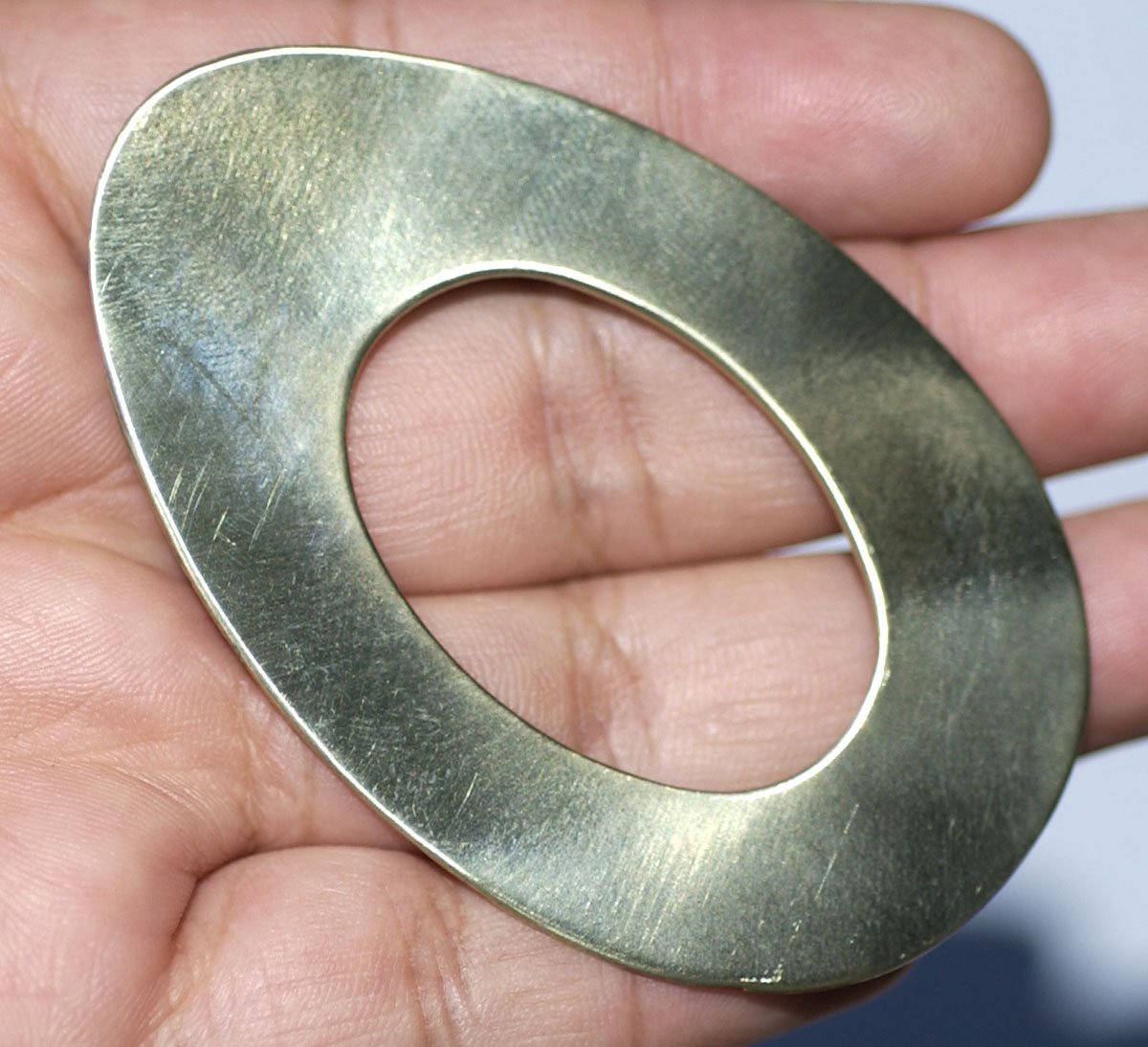 Donut Oval Blank 65mm x 41mm 24g Washer Polished Textured Blanks Shape, Variety of Metals,
