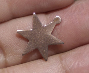 Star Blank 17mm Cutout for Blanks Soldering Stamping Texturing - 6 pieces