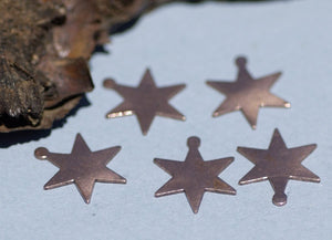 Star Blank 17mm Cutout for Blanks Soldering Stamping Texturing - 6 pieces