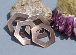 Copper Hexagon  20g 20mm Blanks Cutout for Enameling Stamping Texturing Metalworking Blank