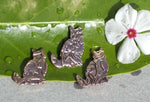 Copper Cats Shape in Lotus Flowers Texture Blank 18mm x 15mm for Enameling Stamping Texturing Blanks