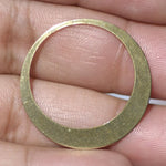 Brass Blanks Hoops 25mm for Earrings or Pendant Offset Circle with Hole for Stamping Texturing Blank