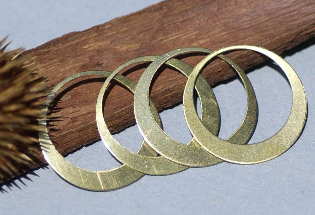 Brass Blanks Hoops 25mm for Earrings or Pendant Offset Circle with Hole for Stamping Texturing Blank