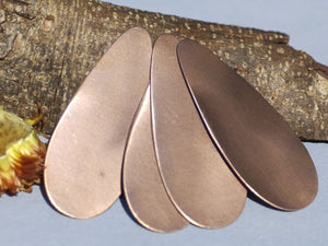 Copper or  Brass or Bronze Large Pointed Teardrop 62mm x 26mm 26g Blank for Enameling Stamping Texturing Soldering  Jewelry Making Blanks