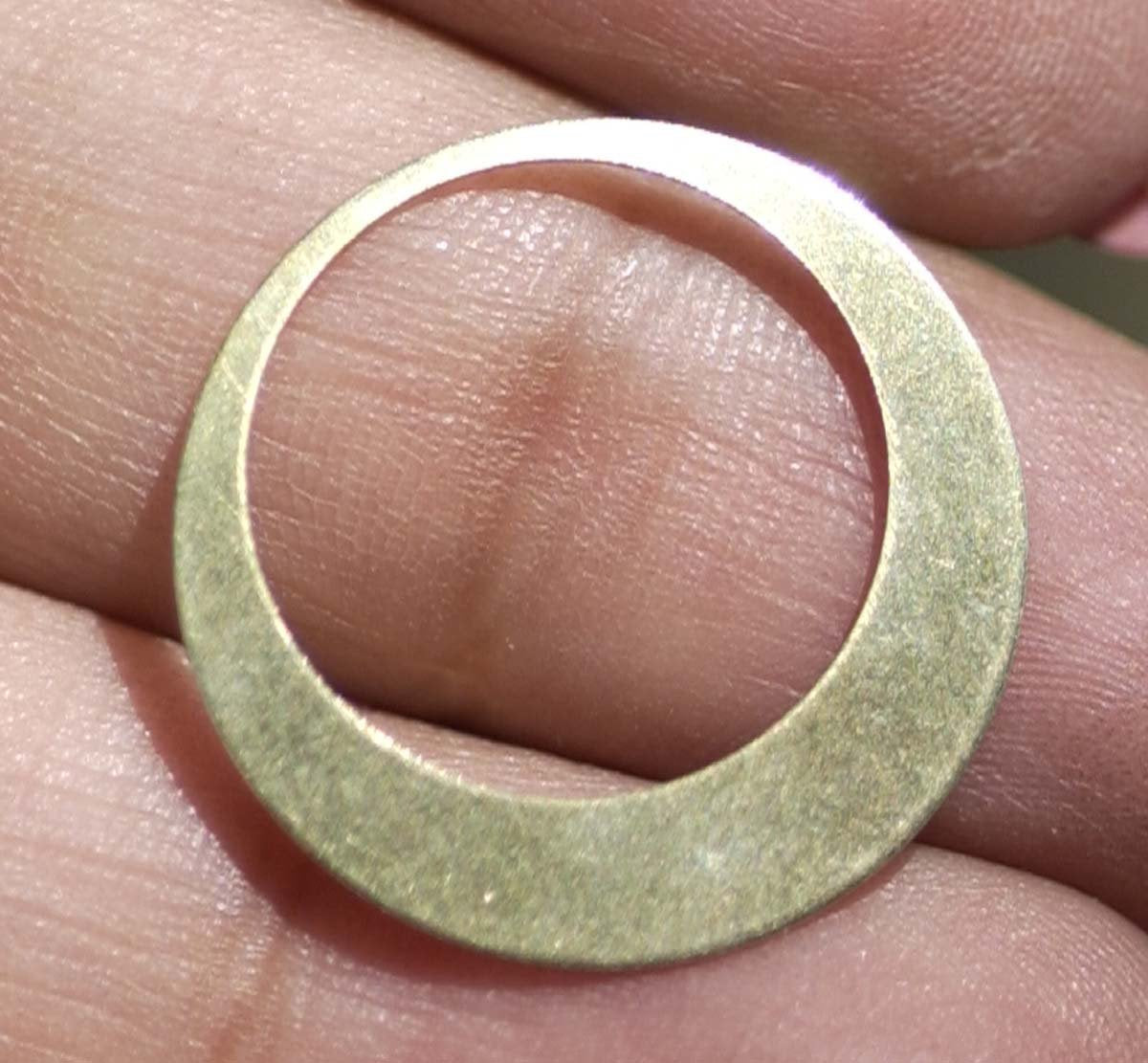 Brass Blanks Hoops 20mm for Earrings or Pendant Offset Circle for Stamping Texturing Blank