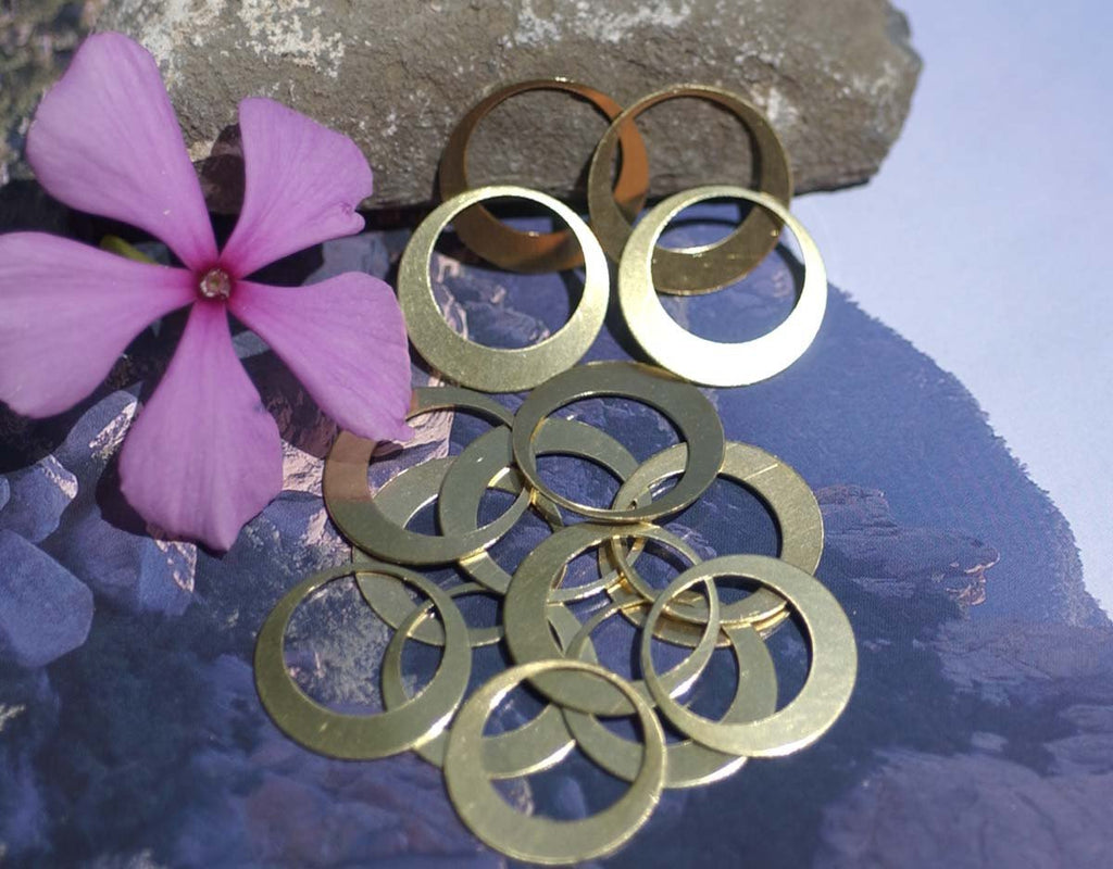 Brass Blanks Hoops 20mm for Earrings or Pendant Offset Circle for Stamping Texturing Blank