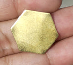 Bronze Hexagon  20g 20mm Blanks Cutout for Metalworking Stamping Texturing Blank - 4 pieces