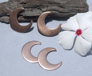 Copper Moon Cheshire 20mm x 17.6mm 20g for Blanks Enameling Stamping Texturing Soldering - 4 pieces