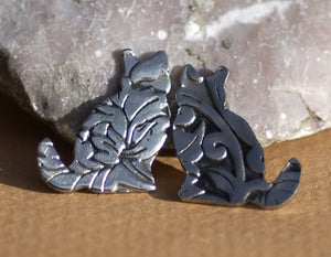 Nickel Silver Blank Cats Lotus Flower Textured for Metalworking Soldering Stamping Texturing Blanks