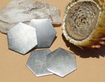 Nickel Silver Blank Hexagon  20g 20mm Metal Blanks Shape Form for Metalworking Texturing