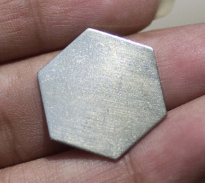 Nickel Silver Blank Hexagon  20g 20mm Metal Blanks Shape Form for Metalworking Texturing
