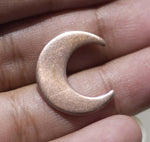 Copper Moon Cheshire 20mm x 17.6mm 20g for Blanks Enameling Stamping Texturing Soldering - 4 pieces