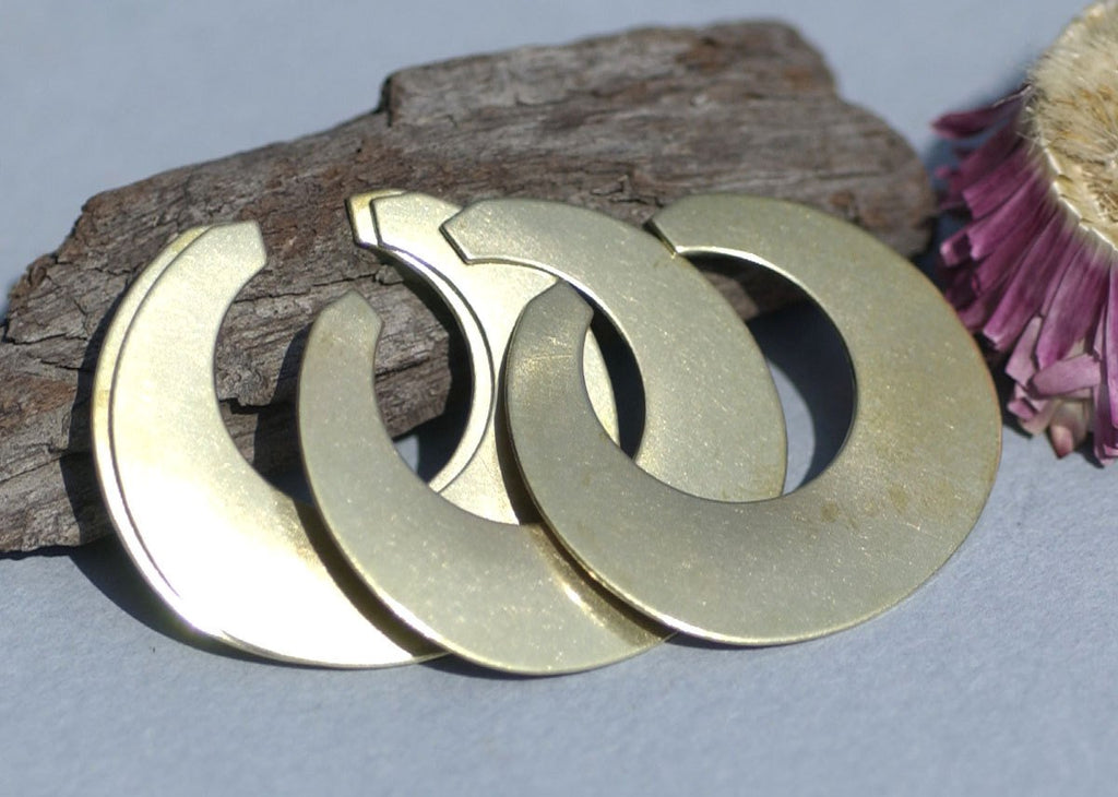 Brass Blanks Hoops 32mm x 35mm 24g for Earrings or Pendant Circle for Metalworking Blank Stamping Texturing