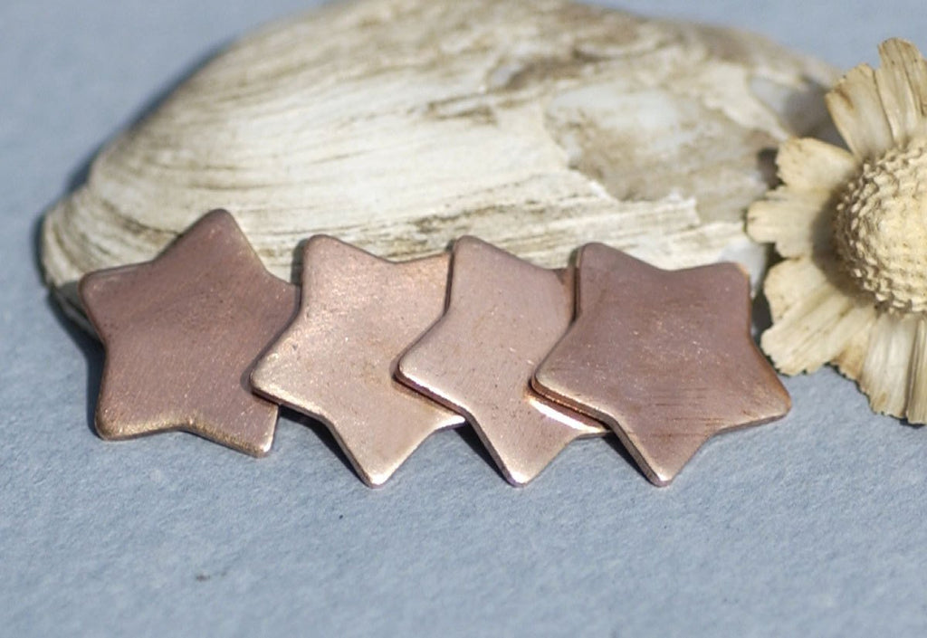 Copper Chubby Star 14.5mm Blanks Cutout Shape for Enameling Stamping Metalwork Texturing - Jewelry Charm
