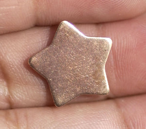 Copper Chubby Star 14.5mm Blanks Cutout Shape for Enameling Stamping Metalwork Texturing - Jewelry Charm