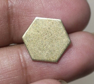 Brass Hexagon 20g 12mm Blanks Cutout for Metalworking Stamping Texturing Blanks - 6 pieces