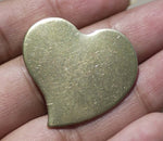Brass Heart Sweet Whimsy 30mm x 32mm Cutout for Blanks Metalworking Stamping Texturing Blank - 4 pieces