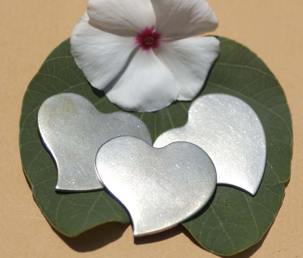 Nickel Silver Blank Heart Sweet Whimsy 30mm x 32mm Cutout for Metalworking Stamping Texturing Blanks  4 pieces