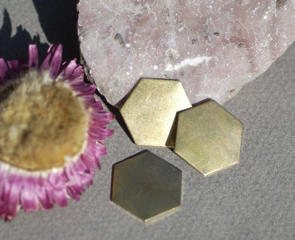 Brass Hexagon  20g 20mm Blank Cutout for Metalworking Soldering Stamping Texturing Blanks