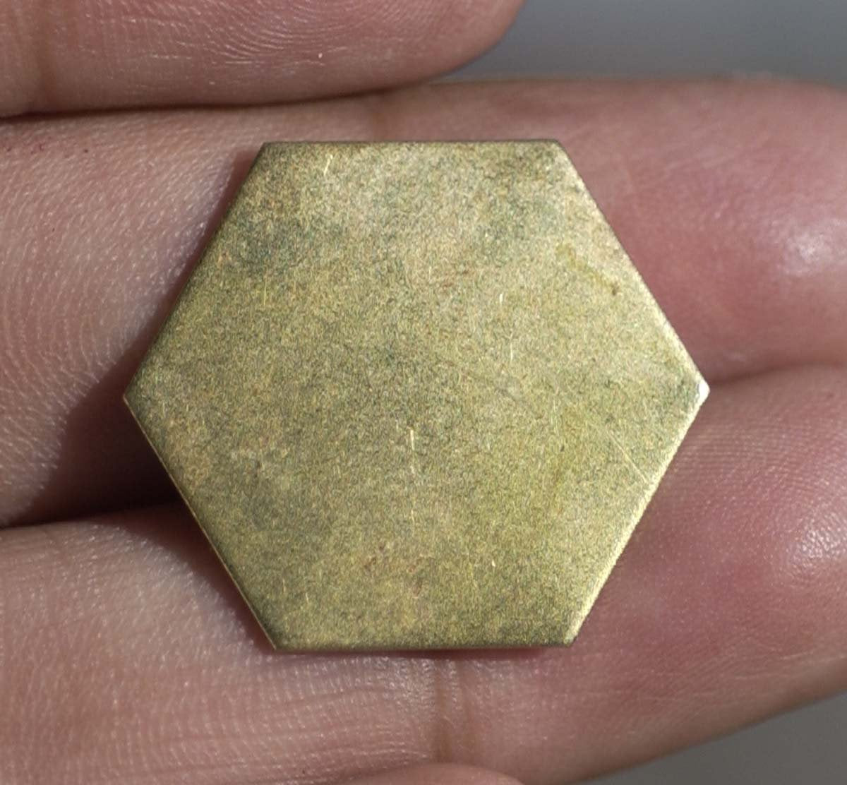Brass Hexagon  20g 20mm Blank Cutout for Metalworking Soldering Stamping Texturing Blanks
