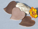 Copper Blank Heart Whimsy 30mm x 32mm Blanks for Enameling Metalworking Stamping Texturing Blanks -4 pieces