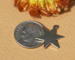 Nickel Silver Star Blank 17mm Cutout for Metalworking Stamping Texturing Blanks - 6 pieces