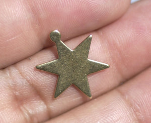 Bronze Star Blank 17mm Cutout for Metalworking Stamping Texturing Blanks